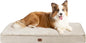 EHEYCIGA Waterproof Dog Bed Orthopedic 35"x23", Memory Foam Pet Bed for Larged Size Dogs, Washable Pet Mat with Removable Cover, Beige