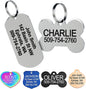 GoTags Stainless Steel Pet ID Tags, Personalized Dog Tags and Cat Tags, up to 8 Lines of Custom Text, Engraved on Both Sides, in Bone, Round, Heart, Bowtie and More (Rectangle, Small (Pack of 1))