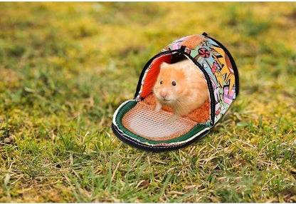 Hamiledyi Hamster Carrier Bag Gerbil Outgoing Travel Pouch Sugar Glider Breathable Carrying Strap with Zipper Suitable for Rat Hamster Mice