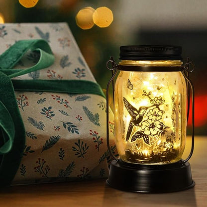 Solar Lanterns Outdoor Garden Decor Valentine's Day Gifts for Women Hummingbird Gift for Women Mom Grandma Sister Birthday, Hanging Solar Light Home Decor for Yard, Patio,Backyard,Porch,Torch