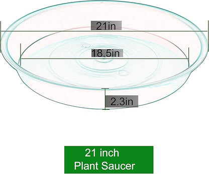 2 Pack of 20 21 inch Plant Saucer Round, Deep Plant Saucers for Pots, Heavy Duty Plastic Plant Drip Tray for Indoors Outdoor, Bird Bath Bowls, Plant Trays for Planter 19-22" (21 inch, Black)