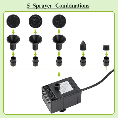 Solar Water Fountain for Bird Bath Solar Water Pump with Seperated Solar Panel 2.5w 5v Solar Powered Water Fountain for Small Pond Garden Water Feature Decoration