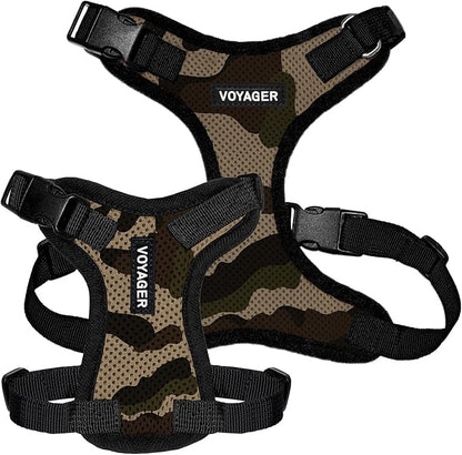 Voyager Step-in Pet Harness - All Weather Mesh, Adjustable Step in Harness for Cats and Dogs by Best Pet Supplies - Army/Black Trim, XL