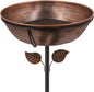3" Deep Metal Bird Bath for Outdoors, Removable 13" Dia Bowl with Stable Upgrades Stake, Easy to Clean Birdbaths for Garden Yard Lawn Decor 1.4 Gallon