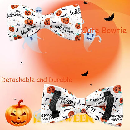 Halloween Dog Collar, Pet Collar Bow Pumpkin Pet Collar Girl Boy Bow Dog Collars Cute Soft Puppy Collar for X-Large Dogs