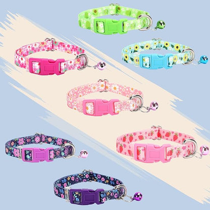 XS Dog Collar with Bell- Durable Nylon Collar for Small Breeds,Adjustable Cute Fruit Pattern Collar for Chihuahua Pomeranian Yorkie, Heavy-Duty for Active Puppie（Avocado S）