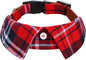 Faleela Cotton Plaid Shirt Style Dog Collar Soft Cute,Boy Dog Collar with Quick-Release Buckle,Adjustable Bow Tie Collar for Small Medium Large Dogs