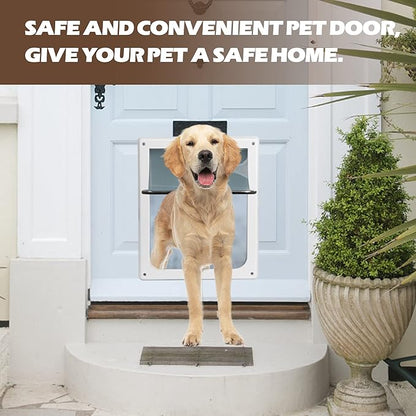 Pet Flap Door 2 Ways Locking Dog Wall Entry Pet Door with Transparent Flap for Dogs (Medium)