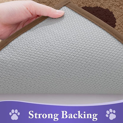 Buganda Dog Door Mat for Muddy Paws, Absorbent Dirt Trapper Non Slip Indoor Doormats, Washable Low-Profile Mat for Mud Dogs, Entryway Carpet for Inside Floor (36x24 Inches, Beige)