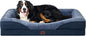 EHEYCIGA Orthopedic XXL Dog Bed for Large Sized Dog, 52x41x8 Inch Extra Large Memory Foam Dog Couch Bed with Sides, Waterproof Liner & Washable Removable Cover, Bolster Pet Sofa, Navy