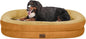 Orthopedic Washable Large Dog Bed: Cooling Dog Bed with Bolsters - Jumbo Bed Waterproof Removable Cover Non-Slip Bottom for Extra Large Sized - Orange