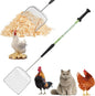 Sand Dipper Cat Poop Scooper & Chicken Poop Scooper - Rugged Big 6" Square Stainless Steel Long Handle for Home Kitty Litter Scoop & Farm Chicken Coop Scooper (Junior)