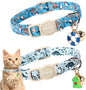 ARING PET 2 Pack Cat Collar-Cute Kitty Collars with Bell & Pendant, Adjustable Dinosaur&Baseball Kitten Collars with Safety Buckle for Girl and Boy Pets