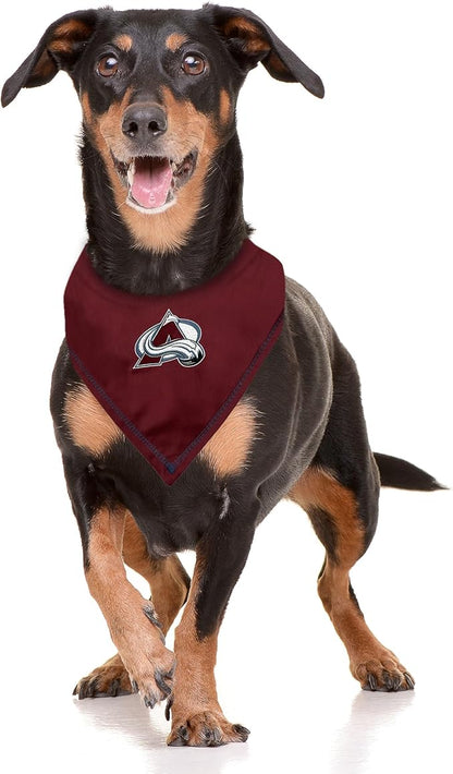 Pets First NHL Colorado Avalanche TIE Bandana, Size Small/Medium. Dog Bandana Scarf Bib for Pet Cat Dog. The Ultimate Game-Day, Party Bandana