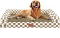 Large Dog Bed Orthopedic Washable: Beds Bolster XL Bed Big XLarge Dogs Egg Crate Foam Couch Sofa Waterproof with Removable Cover - Brown Grid