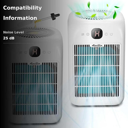 Air Purifiers for Home Bedroom Up to 908 Sq Ft Each One by 10W Brushless DC Motor, Dual Air Intakes, 3-in-1 HEPA Filter with Sleep Mode, Aromatherapy, for Smoke, Pet Dander, Pollutants Odor, 2 PACK