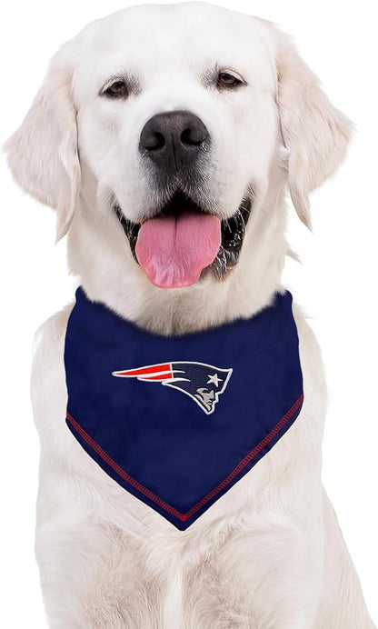 Pets First NFL New England Patriots TIE Bandana, Large/X-Large. Dog Bandana Scarf Bib for Pet Cat Dog. The Ultimate Game-Day, Party Bandana (NEP-3550-L-XL)
