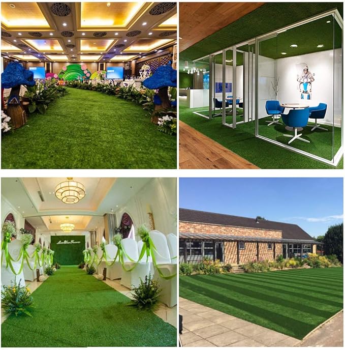 Petgrow Synthetic Artificial Grass Turf 7FTX55FT for Indoor Outdoor Dog Synthetic Grass Mat, Party Wedding Christmas Balcony Garden Astro Turf Rug,Drainage Holes Faux Fake Grass Rug Carpet for Pets