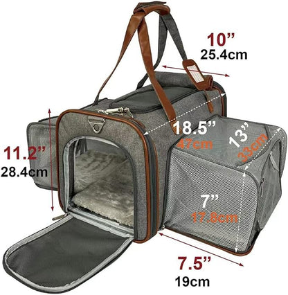 Mr. Peanut's Gold Series Double Expandable Pet Carrier - Platinum Gray
