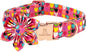 Lionheart glory Easter Dog Collar with Flower Carrot Print Dog Collar Girl Soft Durable Adjustable Collar Flower Spring Collar Dog Bow for Large Dogs