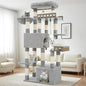 Maine Coon Cat Tree, Heavy Duty Cat Tree for Indoor Cats Large Adult, Cat Tower for Large Cats 20 lbs+ with Hammock, 2 Big Perches, 2 Cat Condos, 15 Scratching Posts, Light Gray GCT033W