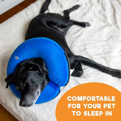 BENCMATE Inflatable Dog Cone Collar Alternative, Soft Dog Cone for Small Medium Large Dogs and Cats, Neck Recovery ECollar Donut Collar After Surgery (XXLarge, Dark Grey)