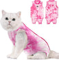 Avont Cat Recovery Suit - Kitten Onesie for Cats After Surgery, Cone of Shame Alternative Surgical Spay Suit for Female Cat, Post-Surgery or Skin Diseases Protection -Tie-dye Pink(L)