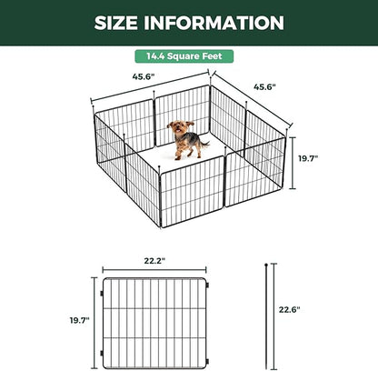 FXW MiniPaws Unleashed Dog Playpen, Expandable & Portable Design for Yard, RV Camping and Indoor Use, for Puppies and Small Dogs, 20-inch 8 Panels
