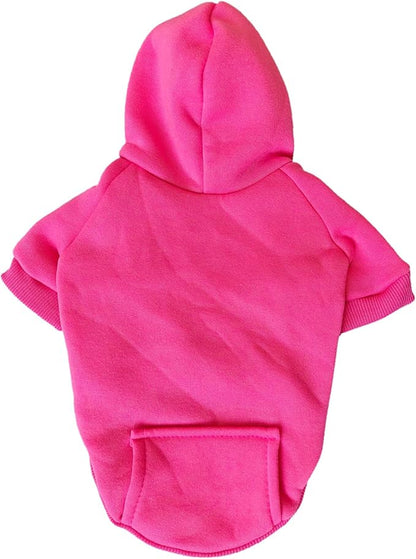 Jecikelon Winter Dog Hoodie Sweatshirts with Pockets Warm Dog Clothes for Small Dogs Chihuahua Coat Clothing Puppy Cat Custume (Rose red, X-Large)
