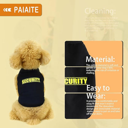 Discover Cozy Cotton Canine Wear: Soft, Lightweight, and Breathable Dog Shirt Vest with Eye-Catching Graphics(Security), Keeping Your Furry Friend Warm and Comfy! Black 3XL