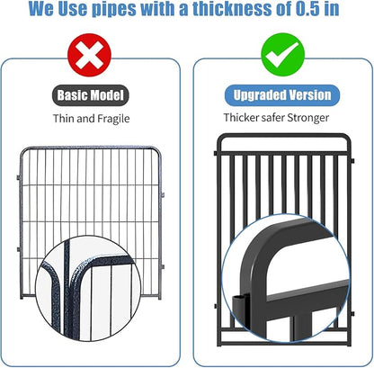 New Thickened Version Dog Playpen, 40 Inch Dog Fences for The Yard, Portable Outdoor Dog Playpen for Large/Medium/Small Dogs, Foldable Metal Dog playpen, with Doors (24 Panels, 40 Inch)