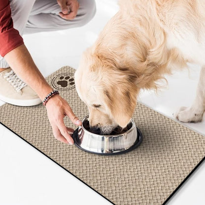 Pet Feeding Mat for Floors Waterproof Dog Mat for Food and Water Absorbent Quick Dry Non Slip mat for Cat Bowls