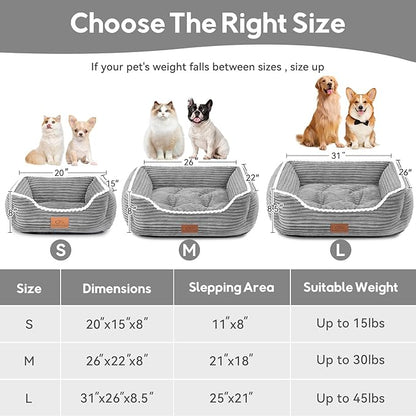Orthopedic Dog Bed for Medium Dogs,Dog Sofa Beds Supportive Foam Pet Couch Bed with Removable Washable Mat and Nonskid Bottom (Medium, Grey)