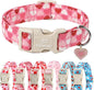Valentines Dog Collar for Giant Large Dogs - Cute Valentine Pink Hearts Girl Dog Collars, Adjustable Girly Puppy Collar with Quick Release Buckle for Female Dogs XL