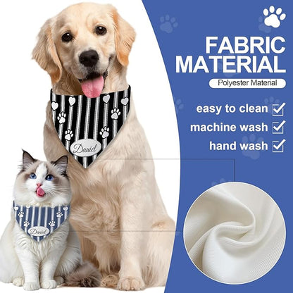 Personalized Dog Bandana Custom Name & Design, Premium Custom Dog Bandana for Small Medium Large Dogs, Soft Fabric Pet Scarf Personalized Pet Accessories Gift (Premium Elegant, Small)