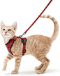rabbitgoo Cat Harness and Leash for Walking, Escape Proof Soft Adjustable Vest Harnesses for Cats, Easy Control Breathable Reflective Strips Jacket, Red, XS