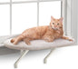 K&H Pet Products Kitty Sill Cat Window Perch for Large Cats, Orthopedic Window Hammock Bed Holds 40LBS, Washable Cover, Kitty Windowsill Bed Seat for Indoors - Cream Fleece, Unheated, 14 X 24in