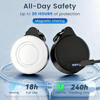 2-in-1 GPS Tracker Dog Light | Smart Tracking Pet LED Light for iOS Only | IP68 Waterproof | 6 Modes Dog Collar Light for Night Walking, Camping | Works with Apple Find My, No Subscription