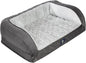 Serta Orthopedic Quilted Couch Dog Bed for Pets – Slate Gray (Large)