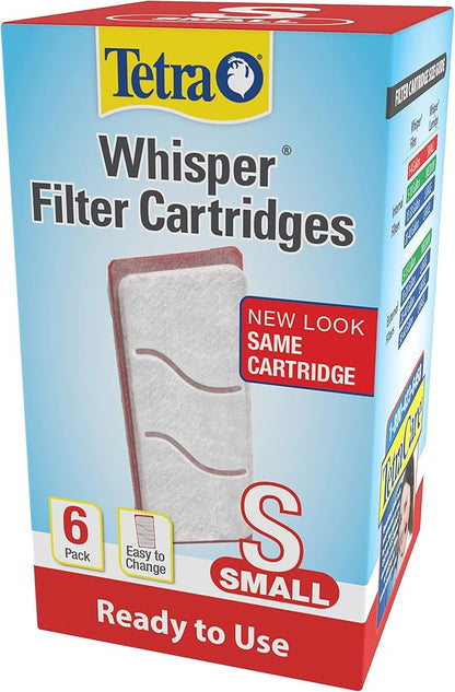 Tetra Filter Aquarium Cartidges,Removes Odors and Discoloration,Ready to Use,Small Whisper Filters,6 Count (Pack of 2)