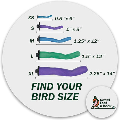 Sweet Feet and Beak Safety Pumice Perch - Trims Nails and Beak - Promotes Healthy Feet - Safe Non-Toxic Bird Supplies for Bird Cages - Small 8"