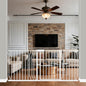 WAOWAO Baby Gate 66.93-71.61" Extra Wide Pressure Mounted Walk Through Swing Auto Close Safety White Metal Toddler Kids Child Dog Pet Puppy for Stairs,Doorways,Kitchen