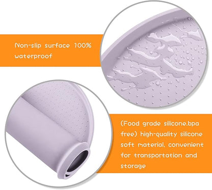 100% Waterproof 1.0" Raised Edge BPA Free Silicone Dog Food Mat, Pet Cat Feeding Mats Contain Spills Protects Floors, Placemats for Cats and Dogs Water Bowl Dishwasher XXL Large.
