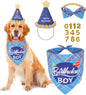 ADOGGYGO Dog Birthday Party Supplies, Blue Birthday Boy Bandana, Bowtie, Numbers, Party Hat for Extra Large Dogs (X-Large)