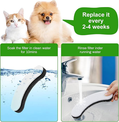 8 Pack Replacement Filters for DF10 & DF30 Automatic Pet Water Dispenser, Triple Filtration Dog Water Filter Replacement, Carbon Cat Water Fountain Filters