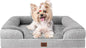 EHEYCIGA Orthopedic Dog Bed for Small Dogs, Waterproof Memory Foam Small Pet Beds with Sides, Non-Slip Bottom and Egg-Crate Foam Medium Dog Couch Bed with Washable Removable Cover, Grey