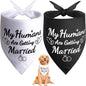 SZEE 2 Pack My Humans are Getting Married Dog Bandanas, Wedding or Engagement Gift for Couples, Dog Wedding Bandanas, Bridal Shower Gifts for Bride, Engagement Party Decorations (White & Black, XL)