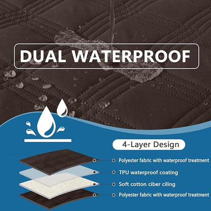 hyha Waterproof Dog Blanket, Reversible Pet Bed Blanket, Soft Sofa Couch Cover for Dogs Washable, Waterproof Pet Couch Covers for Sofa Puppy Cats Furniture Protector(30"x53", Chocolate/Chocolate)