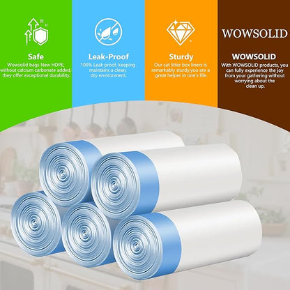 80 Count Cat Litter Box Liner for Automatic Cat Litter Box and Litter Box Robot 5/4/3, Heavy-Duty Tear-free Drawstring Receptacles Bags Thickened Waste Bags, 25.2 x 15.7 IN