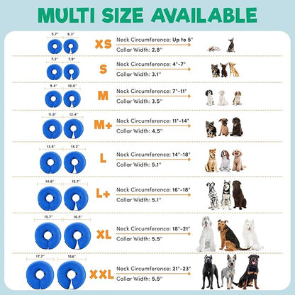 BENCMATE Inflatable Dog Cone Collar Alternative, Soft Dog Cone for Small Medium Large Dogs and Cats, Neck Recovery ECollar Donut Collar After Surgery (Small, Cowboy)
